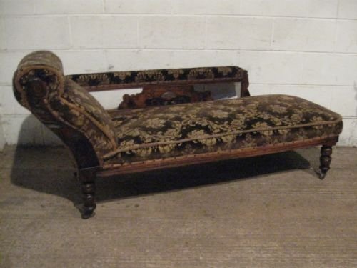 Antique Victorian  Walnut Chaise Longue Sofa C1880 Wdb125/4.3