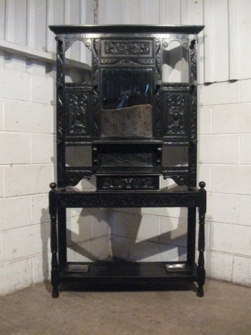 Antique Victorian Gothic Carved Oak Hallstand C1880 Wdb4450/7.3