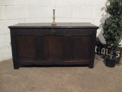 Antique James 11 Joined Oak Coffer Chest C1680 Wdb200/9.3