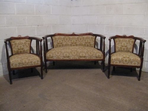 Superb Antique Edwardian Mahogany Salon Suite Sofa & Chairs C1900 Wdb220/11.3