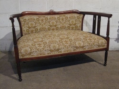 fig 1. SUPERB ANTIQUE EDWARDIAN MAHOGANY SALON SUITE SOFA & CHAIRS C1900 WDB220/11.3