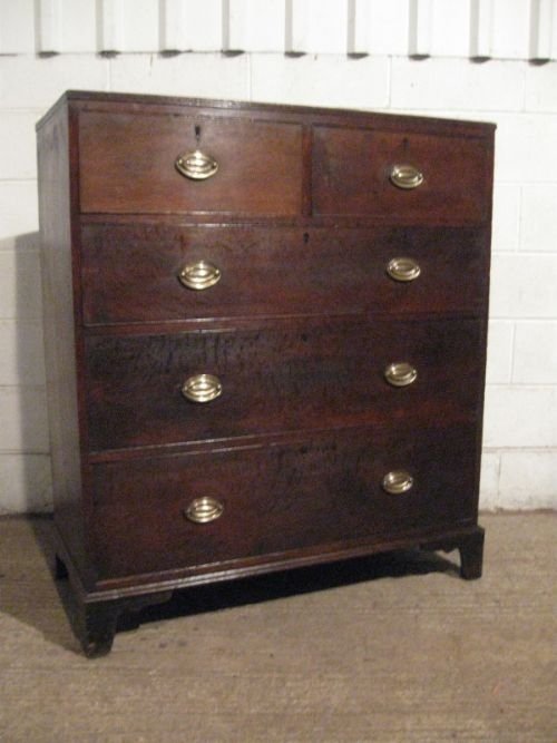 fig 1. LARGE ANTIQUE GEORGIAN OAK CHEST OF DRAWERS C1780 EWDB200/11.3