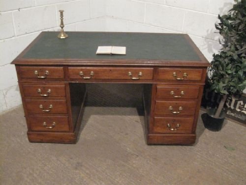 Antique Late Victorian Oak Twin Pedastal Desk C1890 Wdb170/19.3