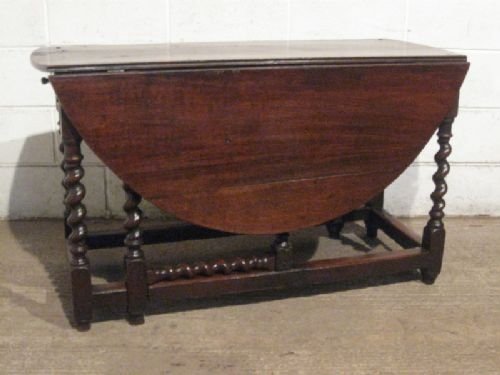 Antique Early Georgian Country Oak Peg Joined Drop Leaf Gate Leg Dining Table C1720 Wdb180/24.3