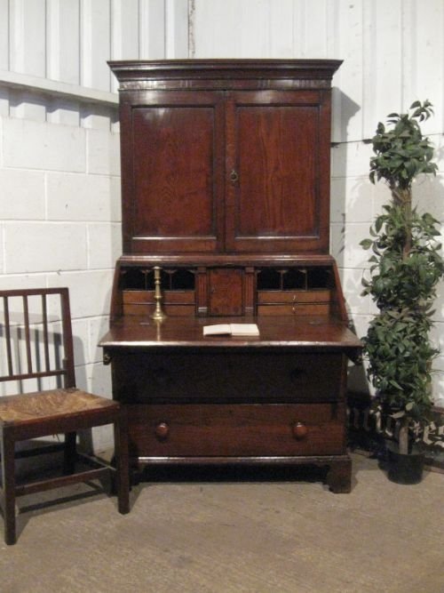 Lovely Antique Georgian Country Oak Bookcase Bureau C1780 Wdb600/24.3