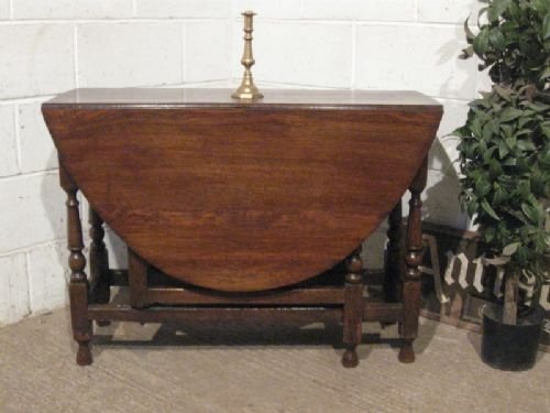 Antique Georgian Country Joined Oak Drop Leaf Gate Leg Table C1750 Wdb120/24.3