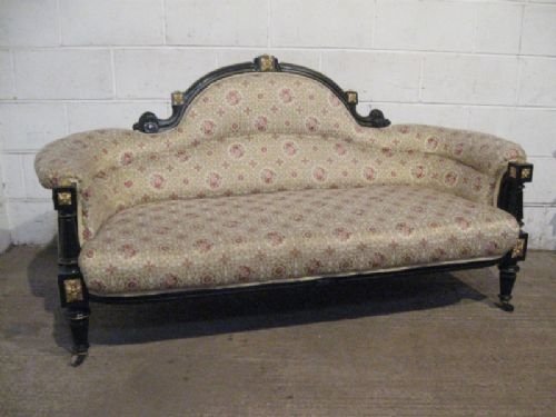 Gorgeous Antique Victorian Serpentine Shaped Sofa with Gilt Mounts C1860 Wdb330/27.3