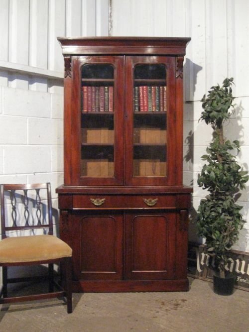 fig 1. ANTIQUE VICTORIAN MAHOGANY LIBRARY BOOKCASE C1880 EWDB180/30.3