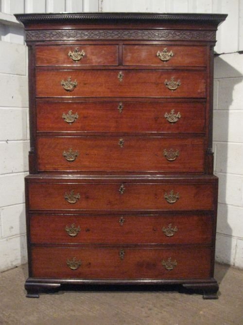 Antique Georgian Mahogany Chest on Chest of Drawers C1780 Wdb1355-2/6.4