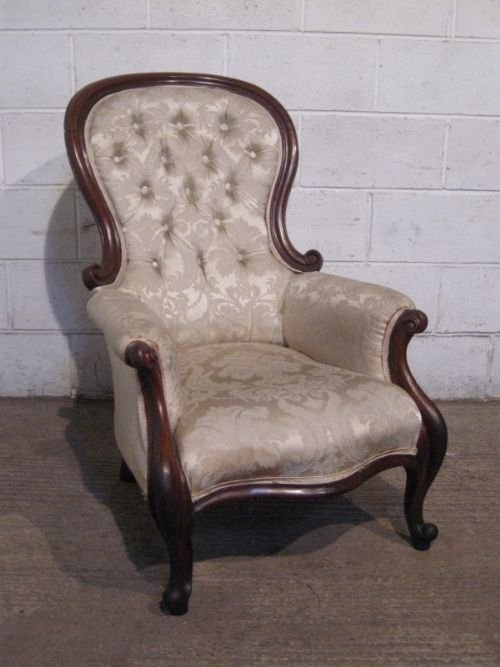 Antique Victorian Mahogany Spoon Back Salon Chair C1860 Prv/6.4