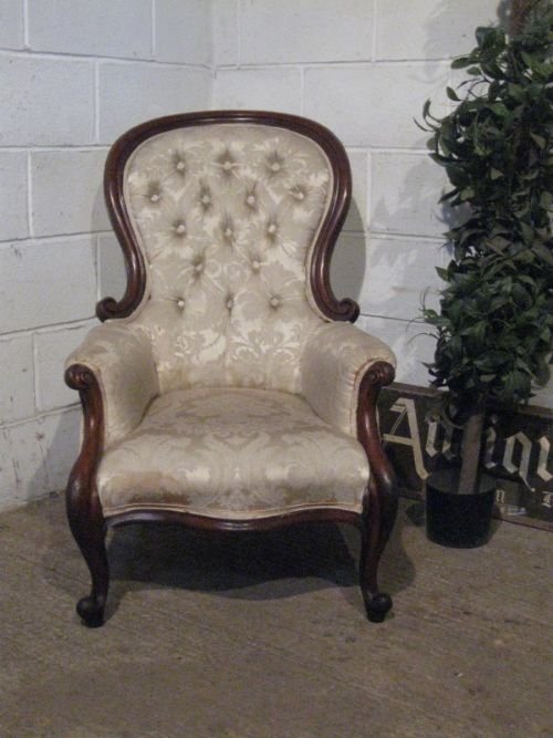 fig 1. ANTIQUE VICTORIAN MAHOGANY SPOON BACK SALON CHAIR C1860 PRV/6.4