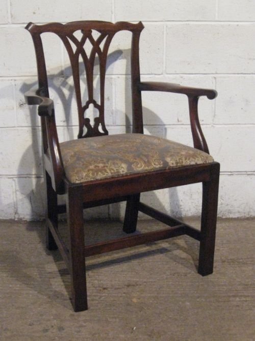 Antique Georgian Chippendale Mahogany Side Desk Chair C1780 Wdb70/6.4