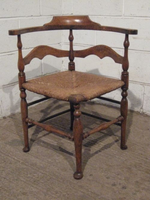 Antique Georgian Country Oak Corner Chair C1740 Wdb70/6.4