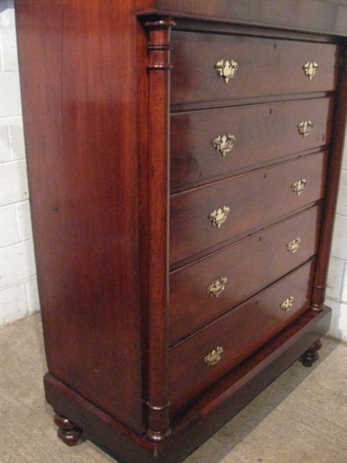 fig 1. ANTIQUE WILLIAM 1V LARGE MAHOGANY SCOTCH CHEST OF DRAWERS WITH SECRET COMPARTMENT C1820 WPV4500/6.4