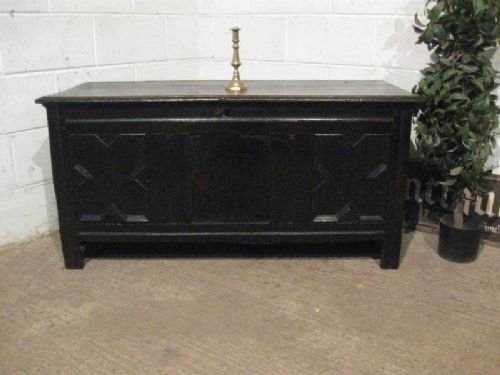 Antique 17th Century Cromwellian Country Oak Pegged Coffer Chest C1640 Wdb4427/9.4
