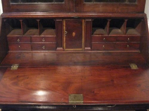 fig 1. SUPERB ANTIQUE GEORGIAN MAHOGANY BOOKCASE BUREAU WITH SECRET DRAWERS C1780 WDB490/13.4