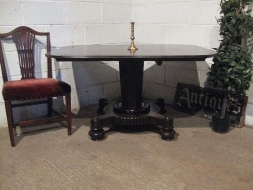 fig 1. QUALITY ANTIQUE WILLIAM 1V SCOTTISH CUBAN MAHOGANY TILT TOP BREAKFAST DINING TABLE SEATS SIX C1820 WDB4619/14.4