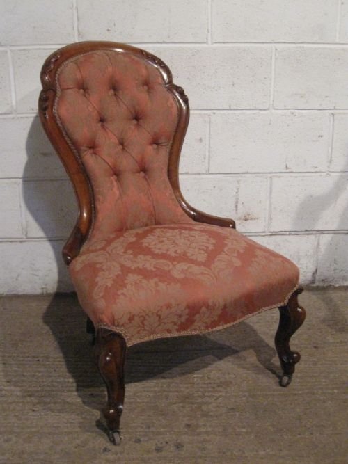 Pretty Antique Victorian Mahogany Spoon Back Nursing Salon Chair C1860 Wjm90/14.4