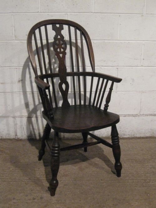 Antique Victorian Country Oak & Elm Windsor Chair C1850 Wpv4523b/21.4