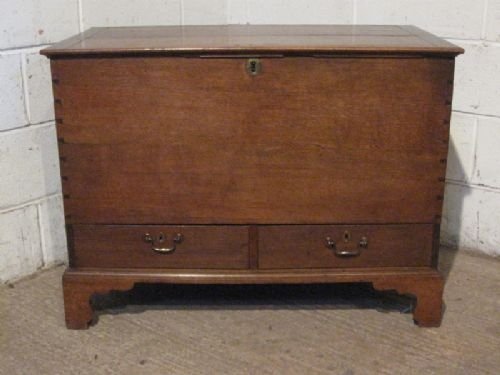 Antique Georgian Country Oak Chest Coffer C1780 Wdb175/28.4