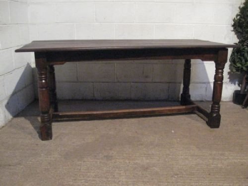 fig 1. LOVELY ANTIQUE VICTORIAN COUNTRY OAK PLANK TOP REFECTORY DINING TABLE C1860  SEATS 8-10 WDB180/28.4