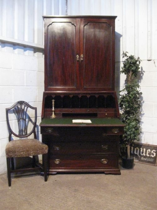 Antique Georgian Mahogany Bureau Bookcase C1780 Wdb4671/24.4