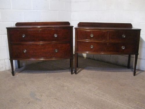Lovely Pair Edwardian Mahogany Bow Front Chest of Drawers C1900 Wnk4628a/28.4