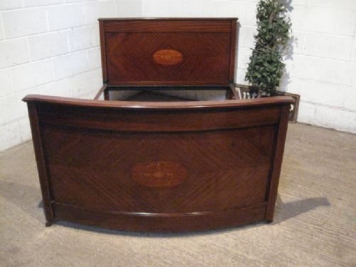 Quality Antique Edwardian Inlaid Mahogany Double Bed C1900 Wdb60/28.4