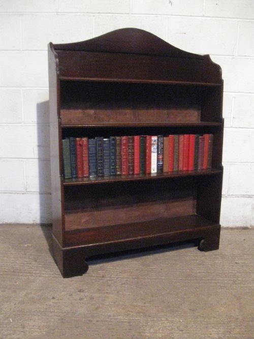 Antique Regency Mahogany Waterfall Open Boocase C1800 Wprv/28.4
