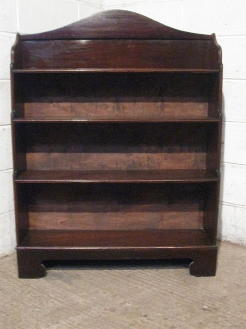 fig 1. ANTIQUE REGENCY MAHOGANY WATERFALL OPEN BOOCASE C1800 WPRV/28.4
