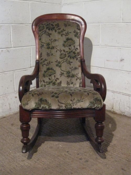 fig 1. ANTIQUE WILLIAM 1V MAHOGANY ROCKING CHAIR C1820 WJM80/28.4