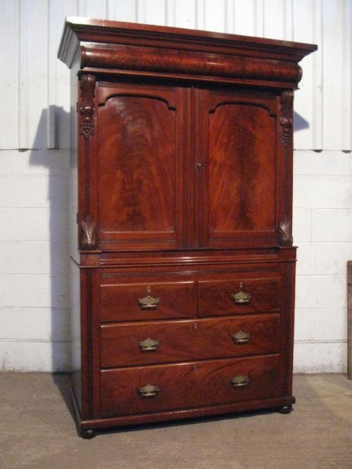 Superb Antique Victorian Mahogany Linen Press on Chest C1880 Wdb300/5.4