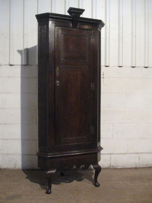 Antique Georgian Oak Full Height Corner Cupboard on Stand C1780 Wdb250/5.4