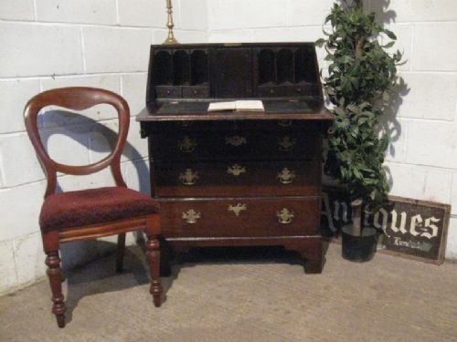 fig 1. NARROW ANTIQUE GEORGIAN OAK BUREAU C1780 WDB190/5.4