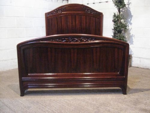 Gorgeous Antique Victorian French Mahogany & Rosewood Louise Majorelle Double Bed C1890 Wdb4692/5.4