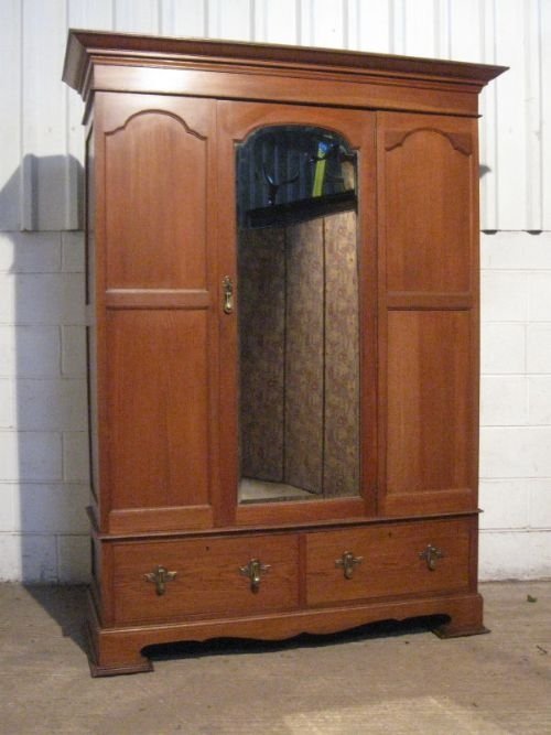 Quality Antique Arts & Crafts Oak Double Wardrobe Armoire C1890 Ewjm75/7.5