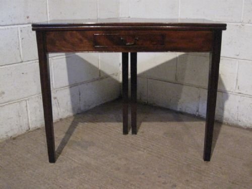 fig 1. ANTIQUE GEORGIAN MAHOGANY FOLD OVER TEA TABLE C1780 EWPRV120/7.5