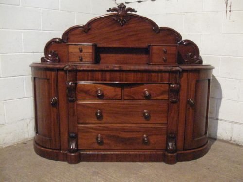 Superb Large Antique Victorian Mahogany Bow Fronted Chiffonier Sideboard C1860 Wdb220/12.5