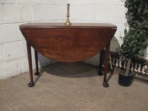 fig 1. ANTIQUE GEORGIAN COUNTRY OAK DROP LEAF SMALL DINING TABLE SEATS FOUR C1780 WDB85/12.5