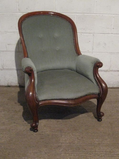 Lovely Antique Victorian Mahogany Spoon Back Salon Armchair C1880 Wdb170/12.5