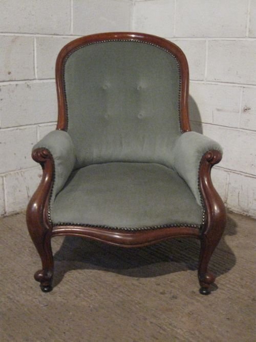 fig 1. LOVELY ANTIQUE VICTORIAN MAHOGANY SPOON BACK SALON ARMCHAIR C1880 WDB170/12.5