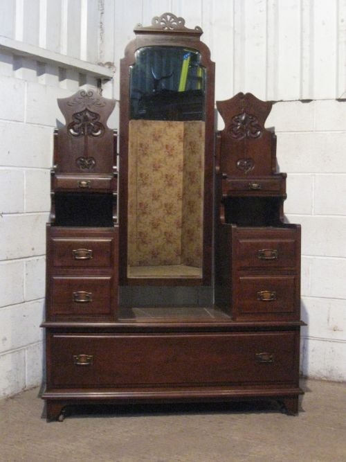 Superb Large Antique Victorian Art Nouveau Mahogany Dressing Table C1890 Wdb85/12.5