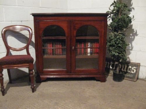 Antique Early Victorian Mahogany Glazed Bookcase C1840 Wdb4754/12.5