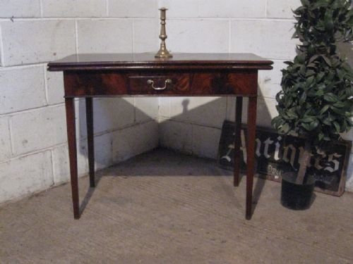 Lovely Antique Regency Flamed Mahogany Fold Over Tea Table C1800 Wprv130/12.5