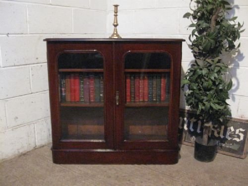 Small Antique Victorian Mahogany Glazed Bookcase C1880 Wdb90/12.5