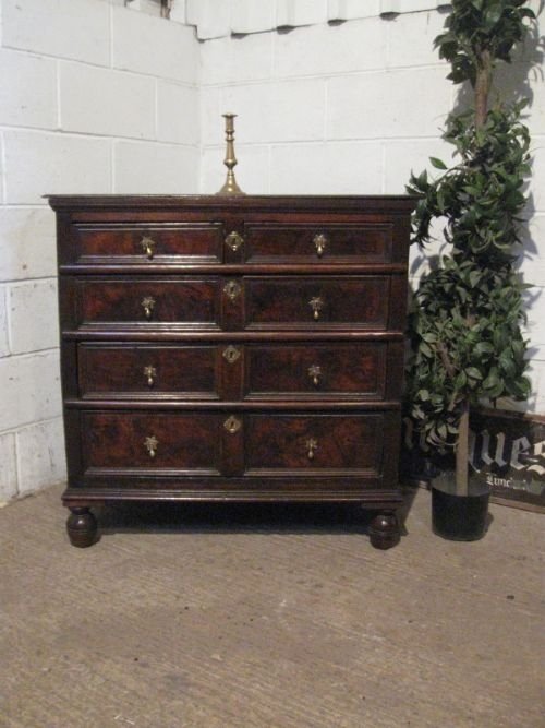 Antique James 1st 17th Century Jacobean Mahogany and Walnut Chest of Drawers C1620 Wdb4749/18.5