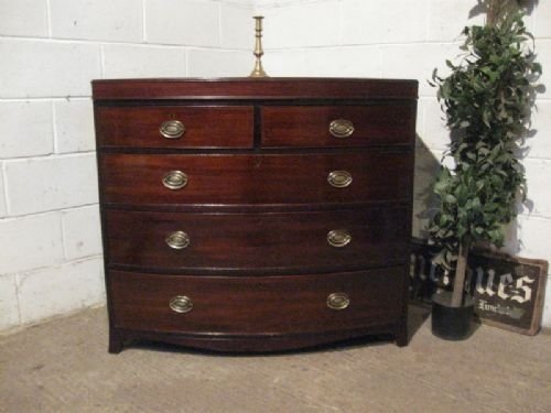 Quality Antique Regency Mahogany Bow Front Chest of Drawers C1800 Wdb190/18.5