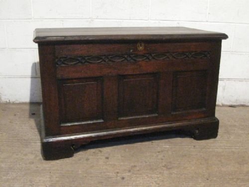 Antique Georgian Country Oak Coffer Chest C1760 Wdb180/19.5