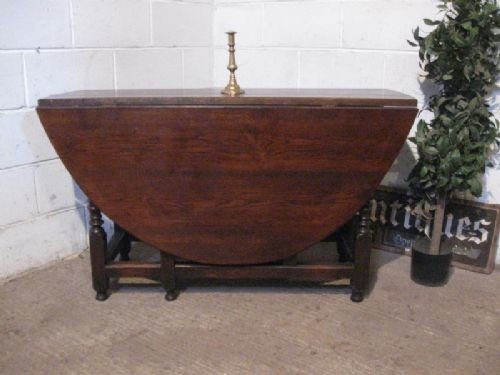 fig 1. ANTIQUE EARLY GEORGIAN COUNTRY OAK GATE LEG DINING TABLE SEATS 8 PEOPLE C1720 WDB4687/19.5