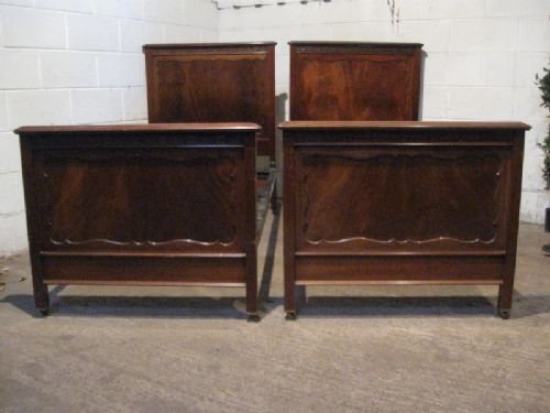 Pair Quality Antique Edwardian Mahogany Single Beds C1900 Wprv100/19.5